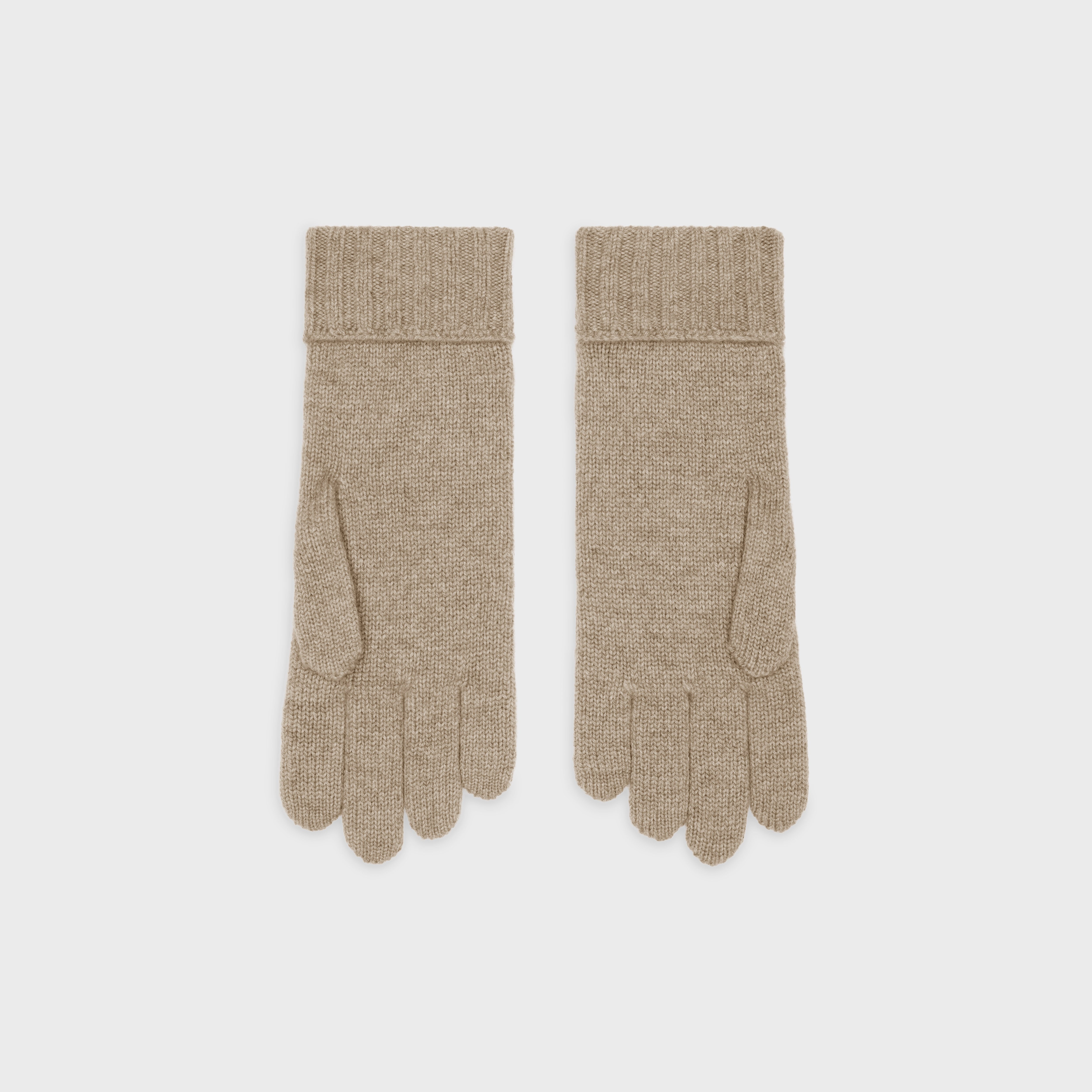 cable-knit triomphe gloves in cashmere - 2
