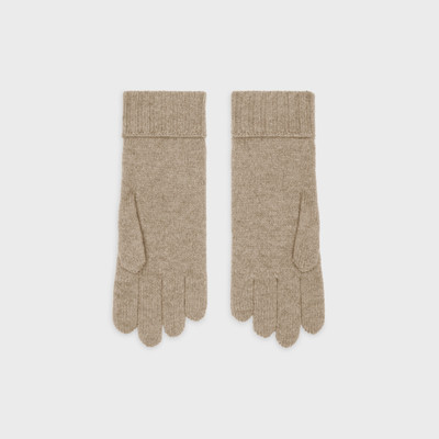 CELINE cable-knit triomphe gloves in cashmere outlook