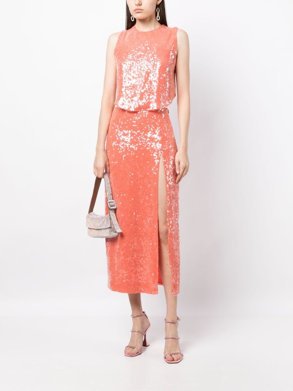 sequin-embellished sleeveless top - 2