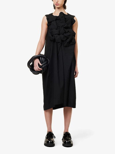 Comme Des Garçons Relaxed-fit pleated-panel wool midi dress outlook
