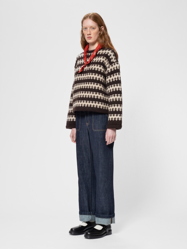 Gerd Fair Isle Alpaca Knit Brown/Beige - 3