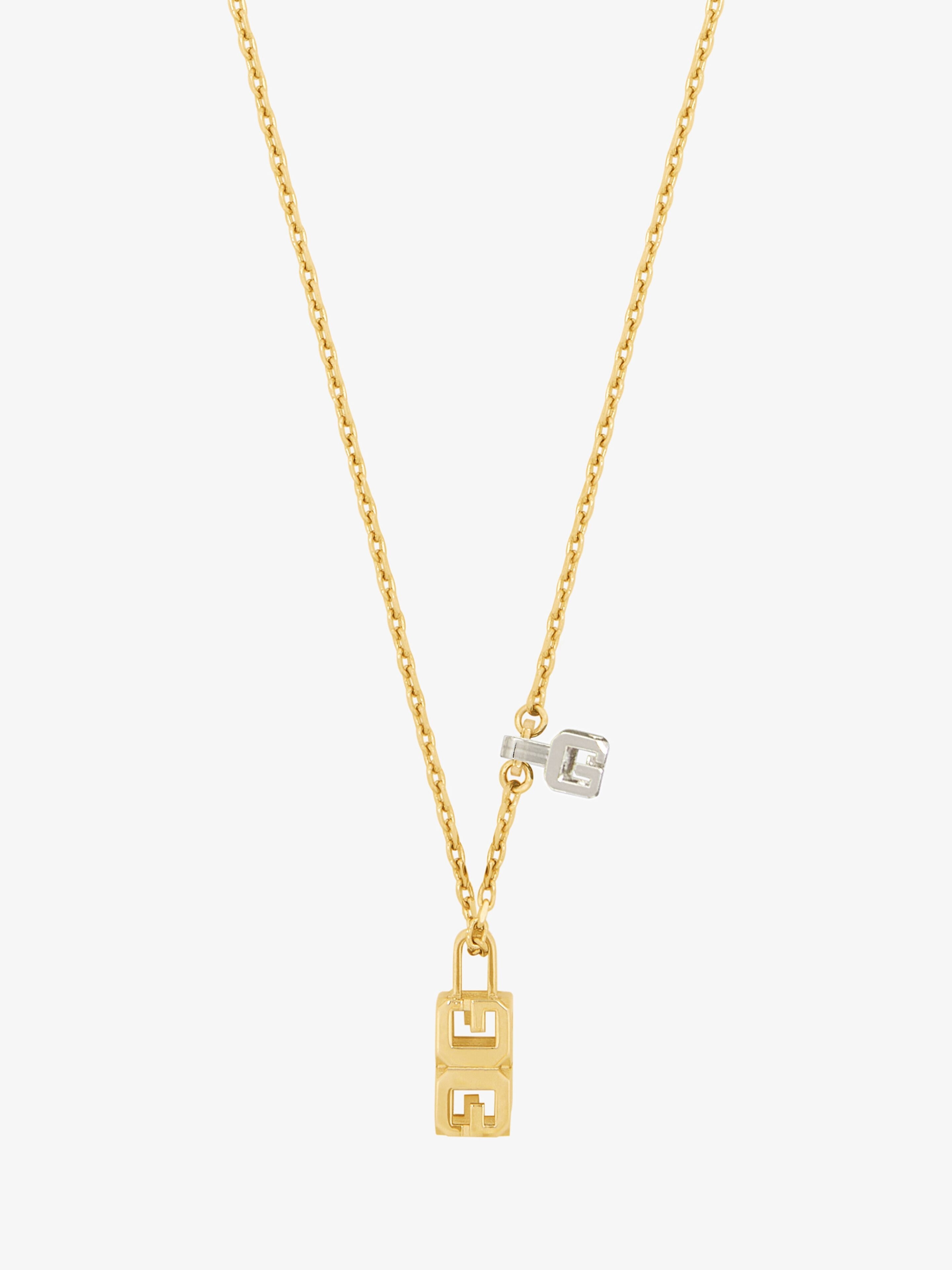 G CUBE PENDANT NECKLACE IN METAL - 2