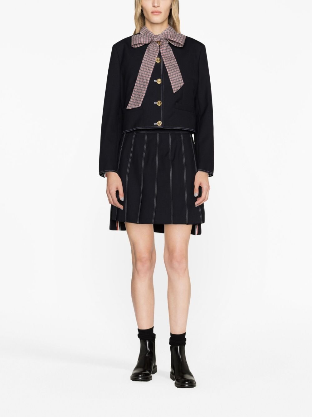 RWB-detail wool cropped jacket - 2