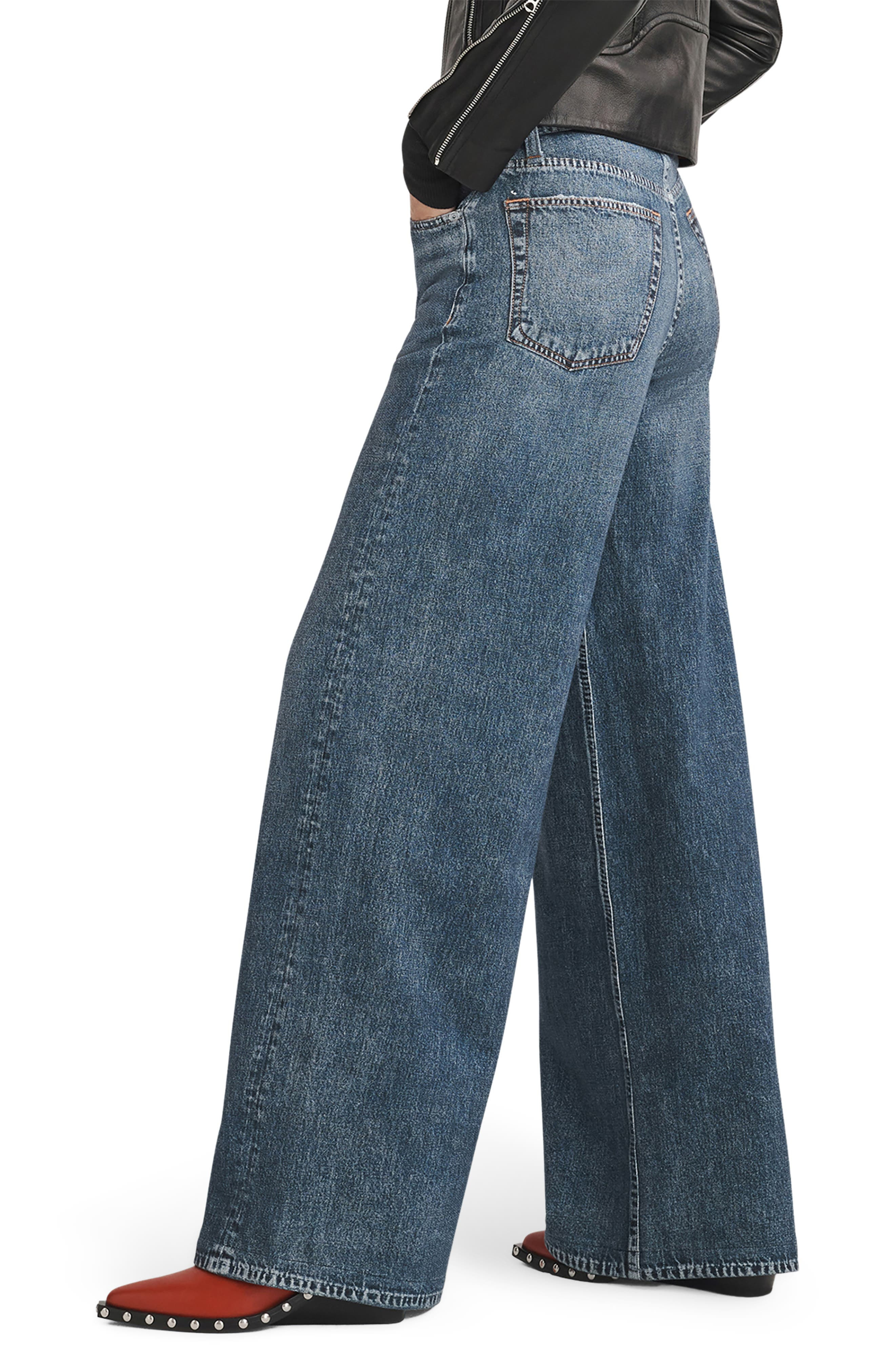 rag & bone Miramar Sofie High Waist Cotton Terry Sweatpant Jeans in Kimbr at Nordstrom - 3
