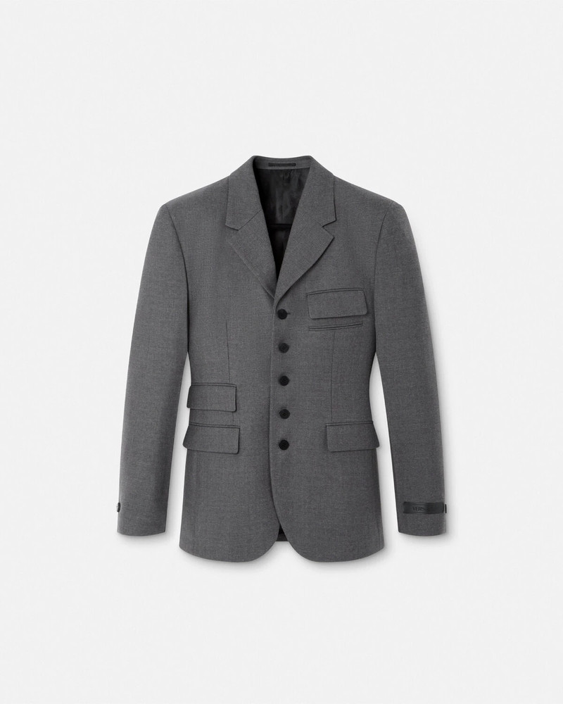 Wool Gabardine Five-Button Blazer 1