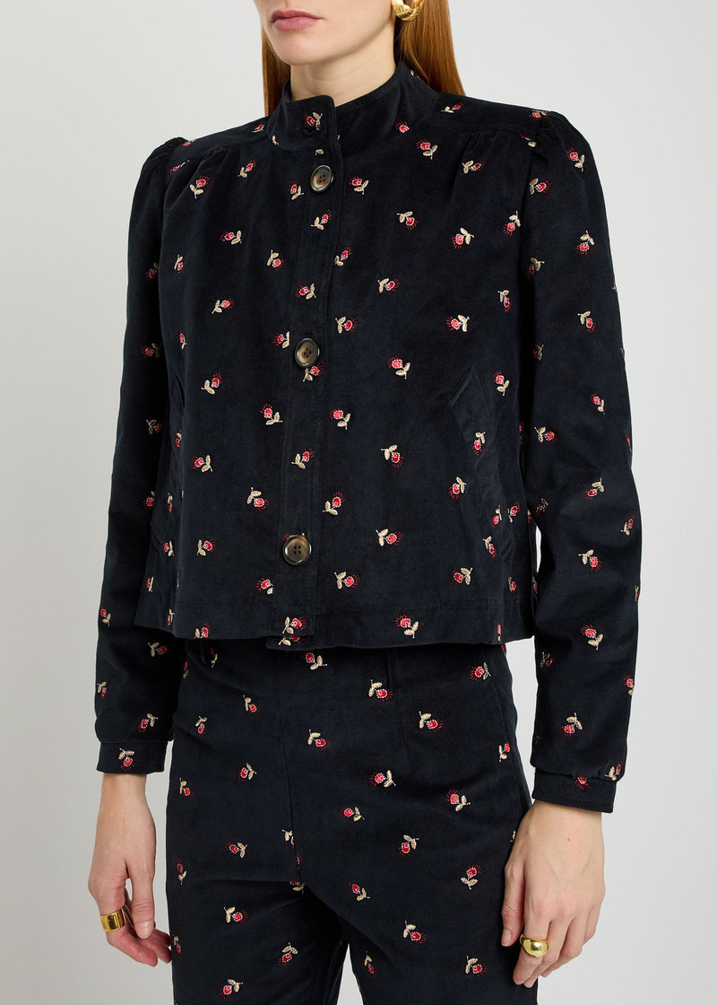 RIXO Rixo Nyla Floral-embroidered Fine Cord Jacket outlook