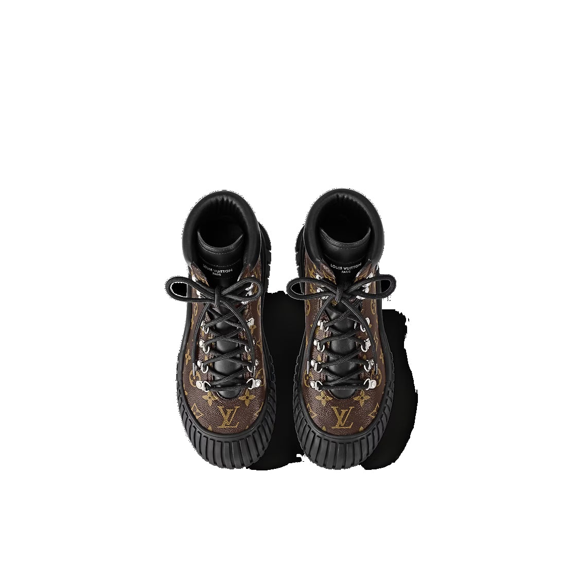 (WMNS) LOUIS VUITTON Ruby Flat Ranger Boots 'Brown Monogram with Black' 1AALYG - 3