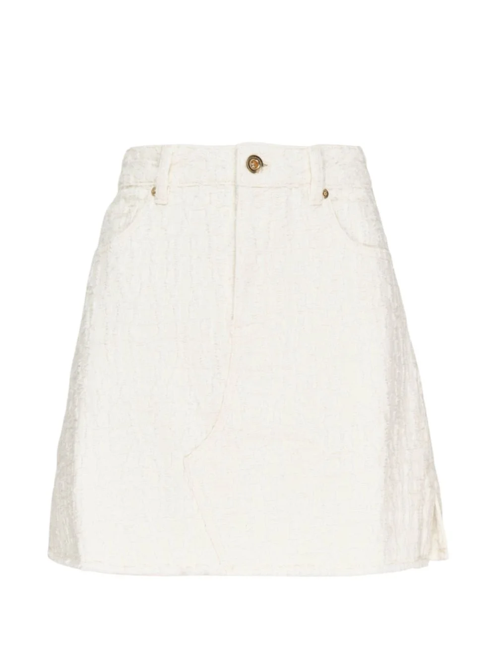textured denim mini skirt - 1