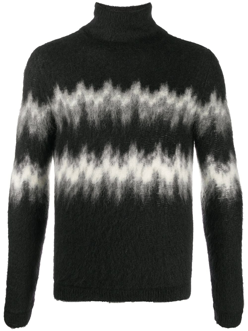 abstract-stripe knitted jumper - 1