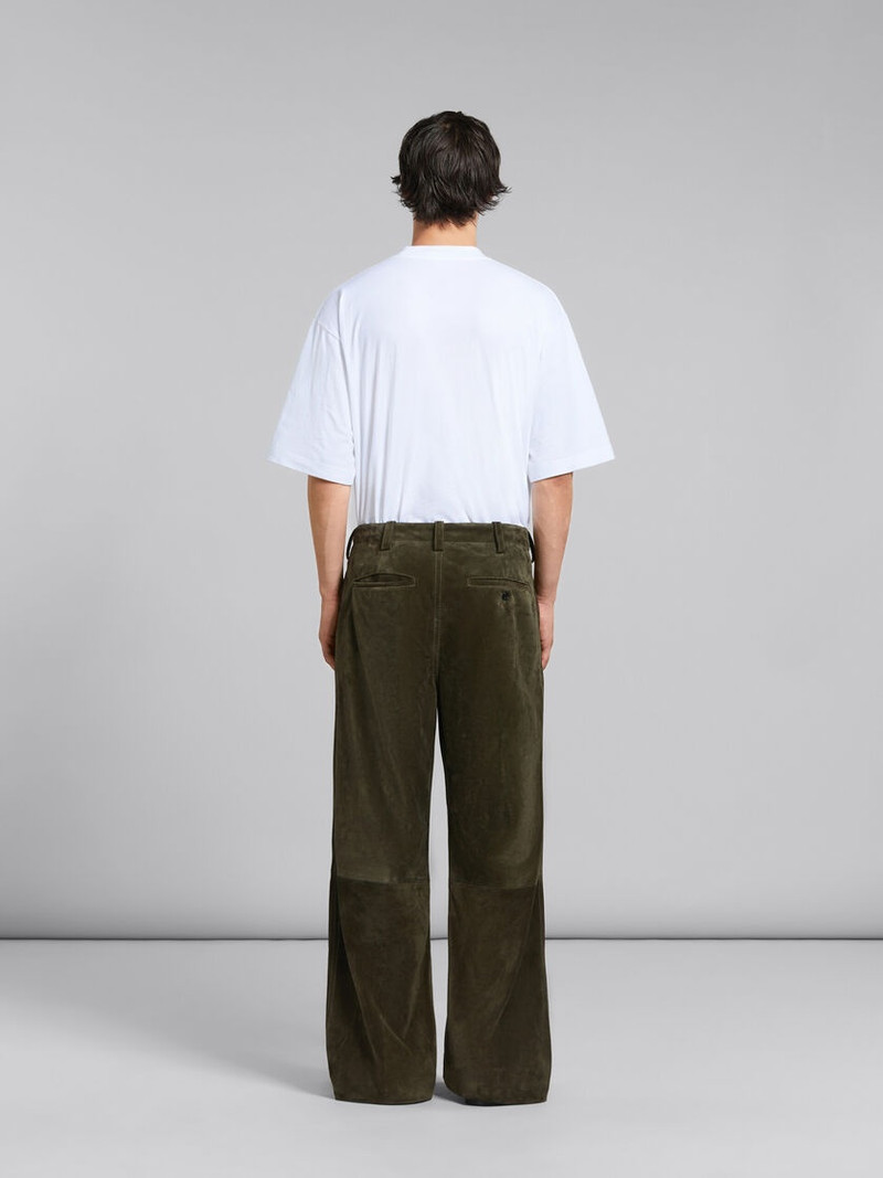 GREEN COMPACT SUEDE TROUSERS 3