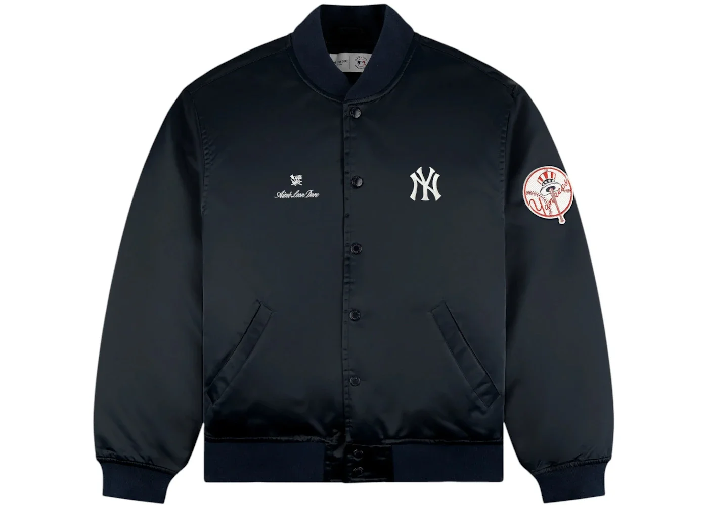 Aime Leon Dore x New York Yankees Satin Varsity Jacket Navy - 1