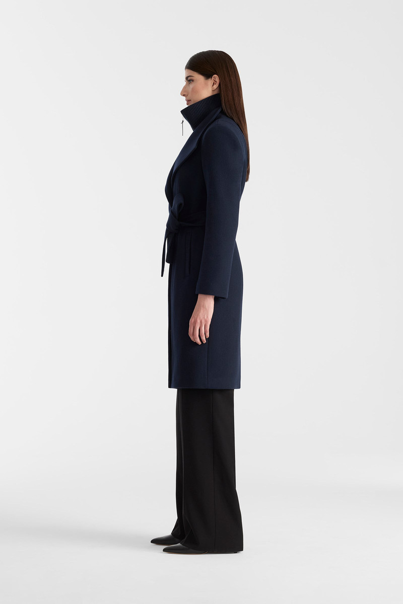 NORITA-ZZ 2-in-1 double face wool coat with sash 3