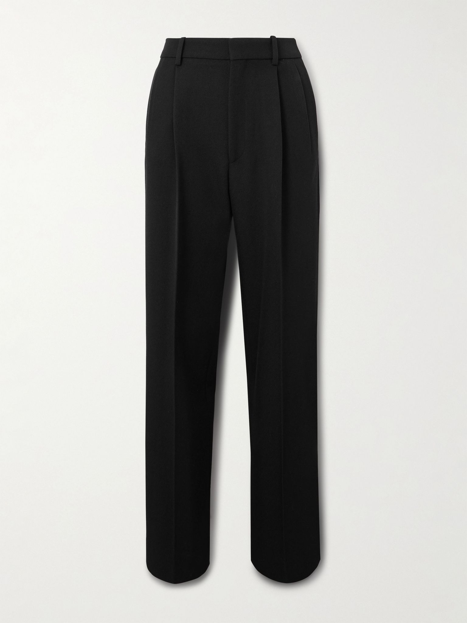 Grain de poudre wool pleated wide-leg pants Black - 1