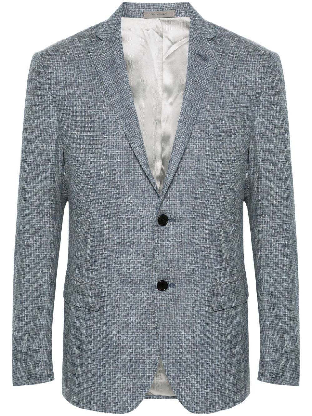 checked single-breasted blazer - 1