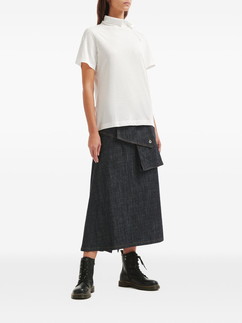 Yohji Yamamoto tie-neck T-shirt outlook