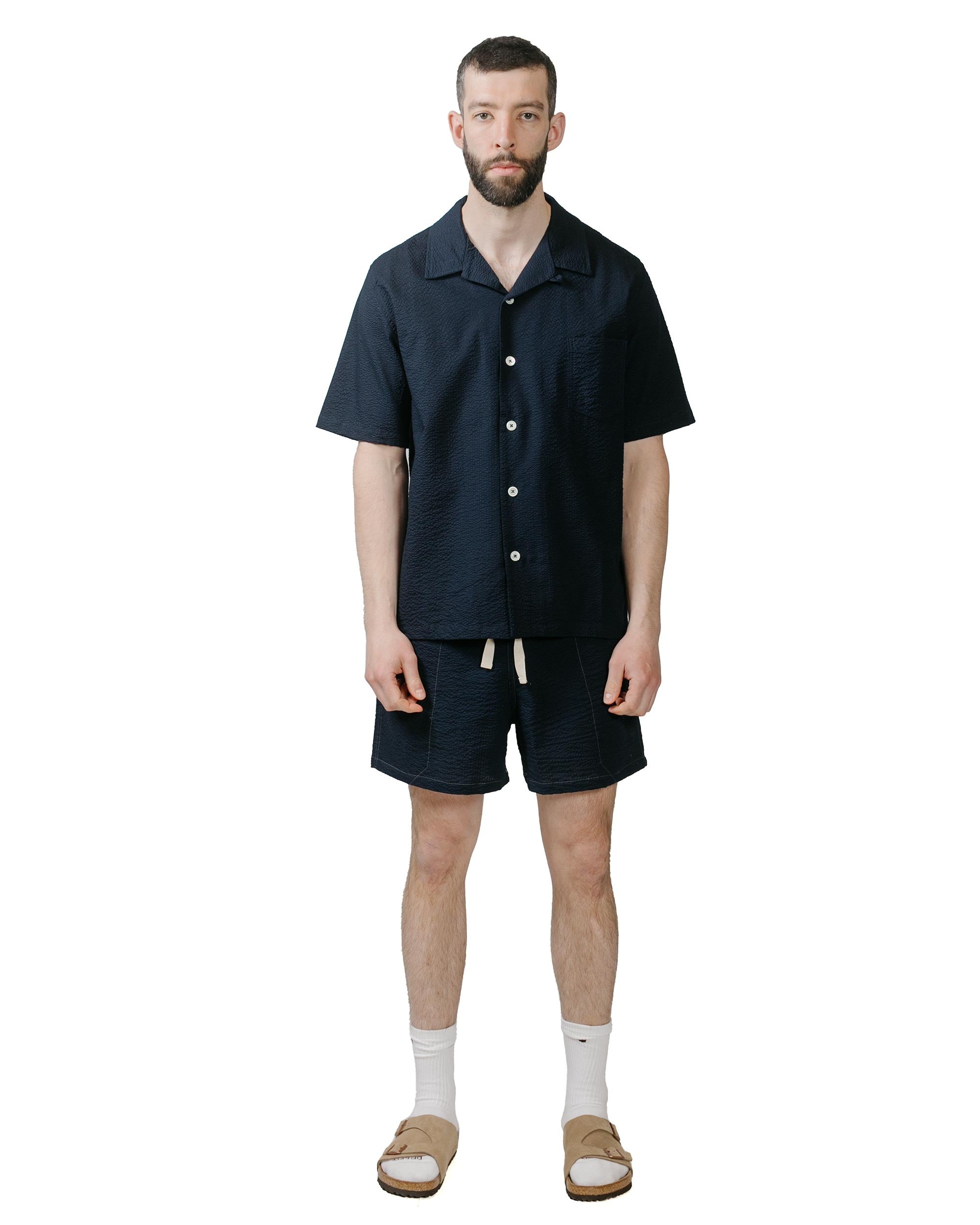 Cocktail Shirt Navy Japanese Seersucker - 4