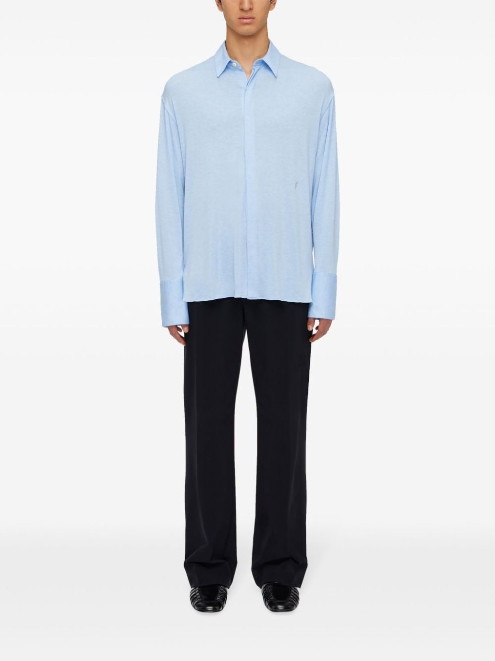 logo-embroidery stretch-jersey shirt - 2