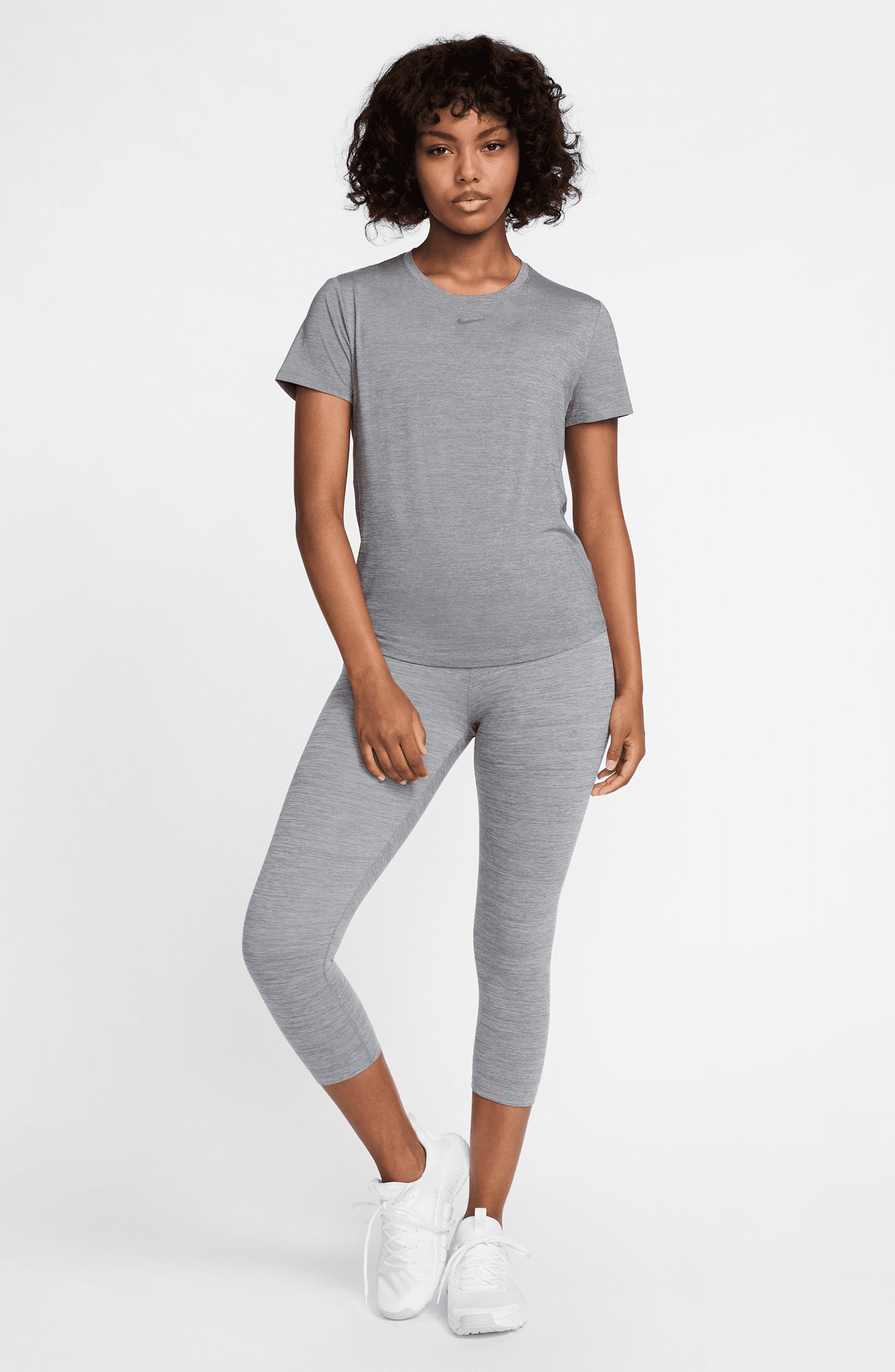 Nike One Classic Dri-FIT Training Top in Smoke Grey/Heather/Black at Nordstrom - 4