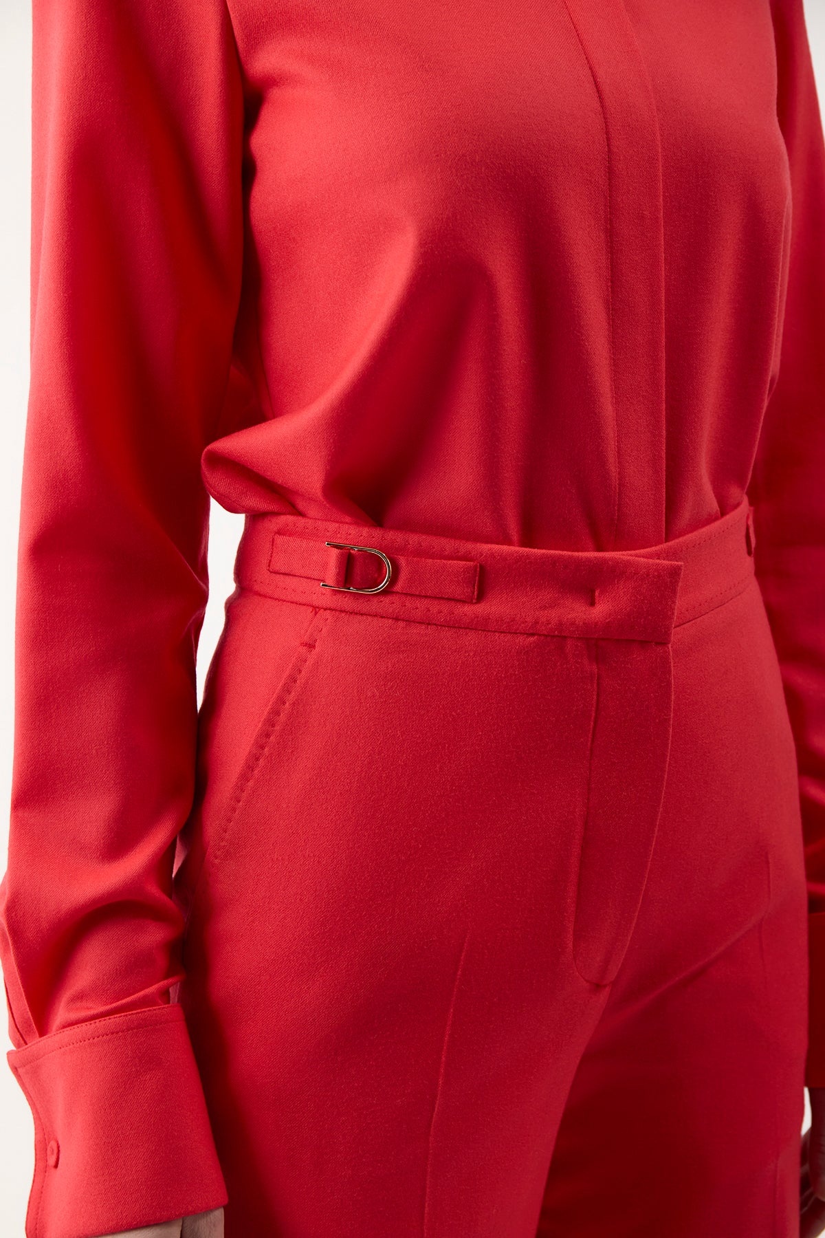 Vesta Pant in Red Topaz Wool - 6