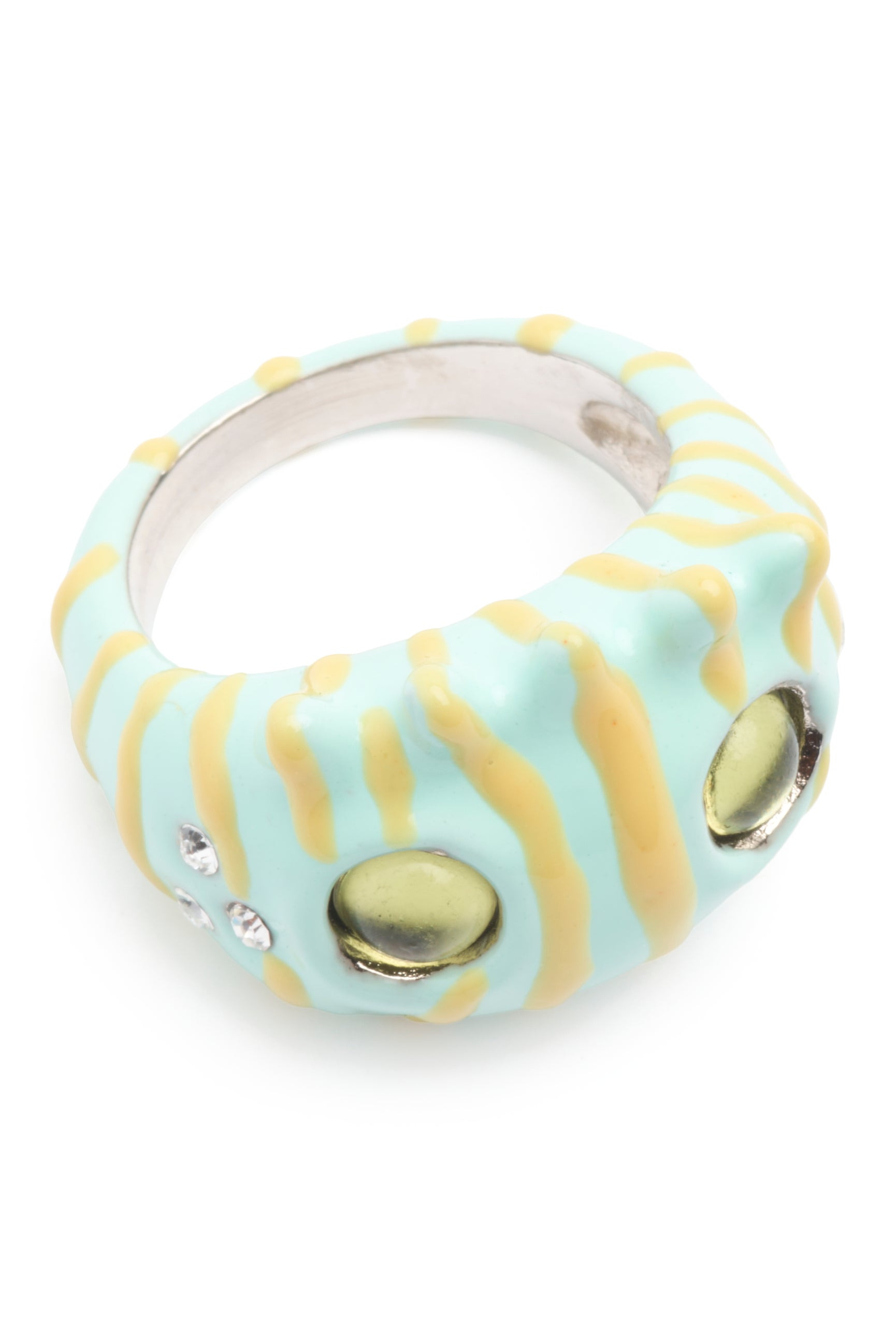 LEMON STRIPE LIBERTY FROG RING - 4