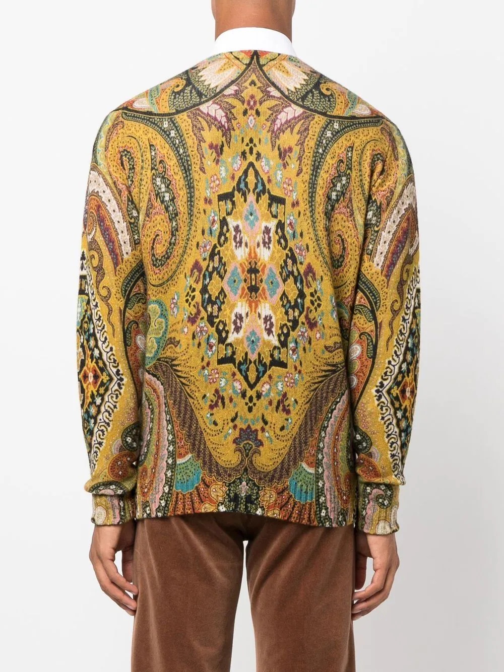 paisley-print wool jumper - 4