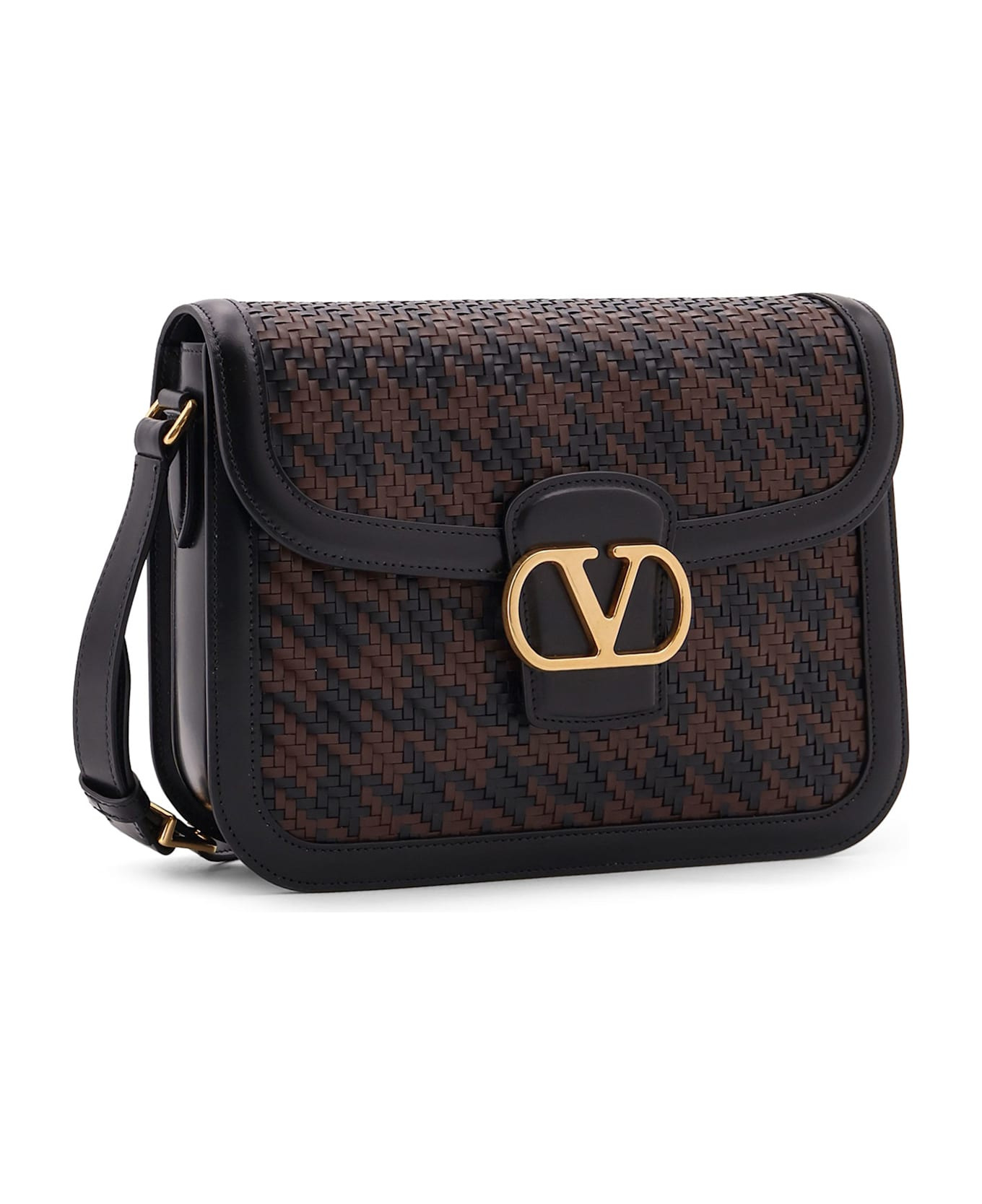 Valentino Garavani 9to5 Woven Leather Shoulder Bag - 3