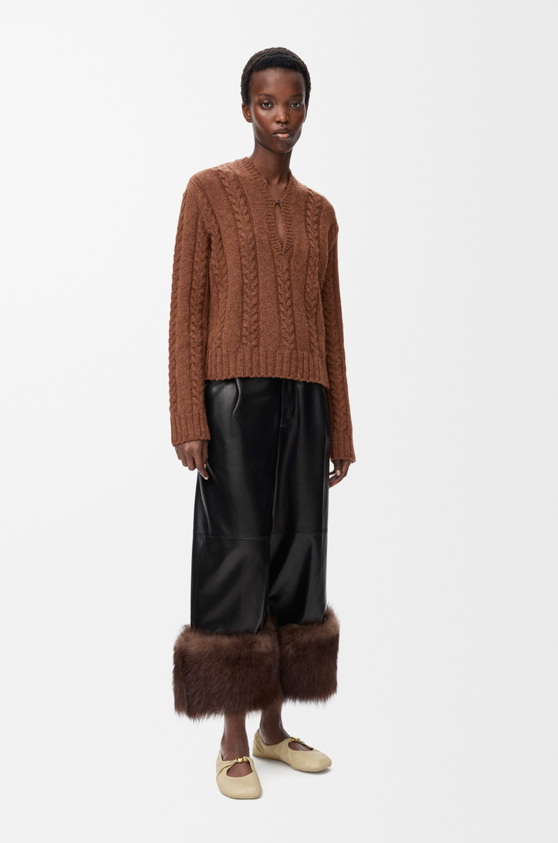 Loewe Turn-up trousers in nappa lambskin outlook