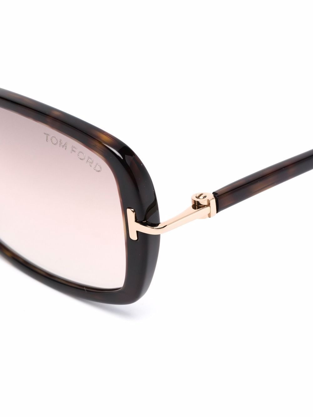 tortoiseshell rectangular-frame sunglasses - 3