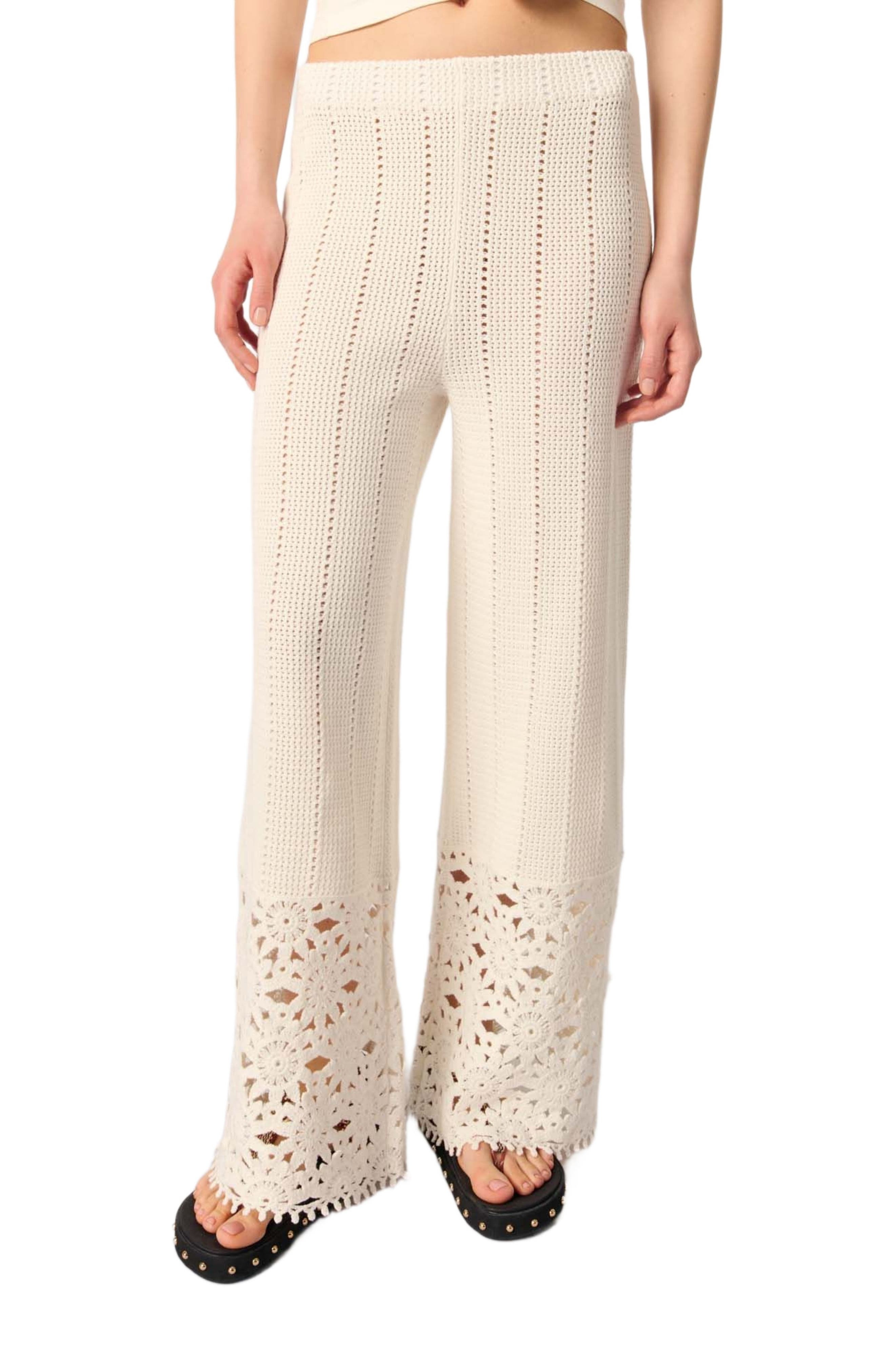 maje Crochet trousers in White at Nordstrom - 1