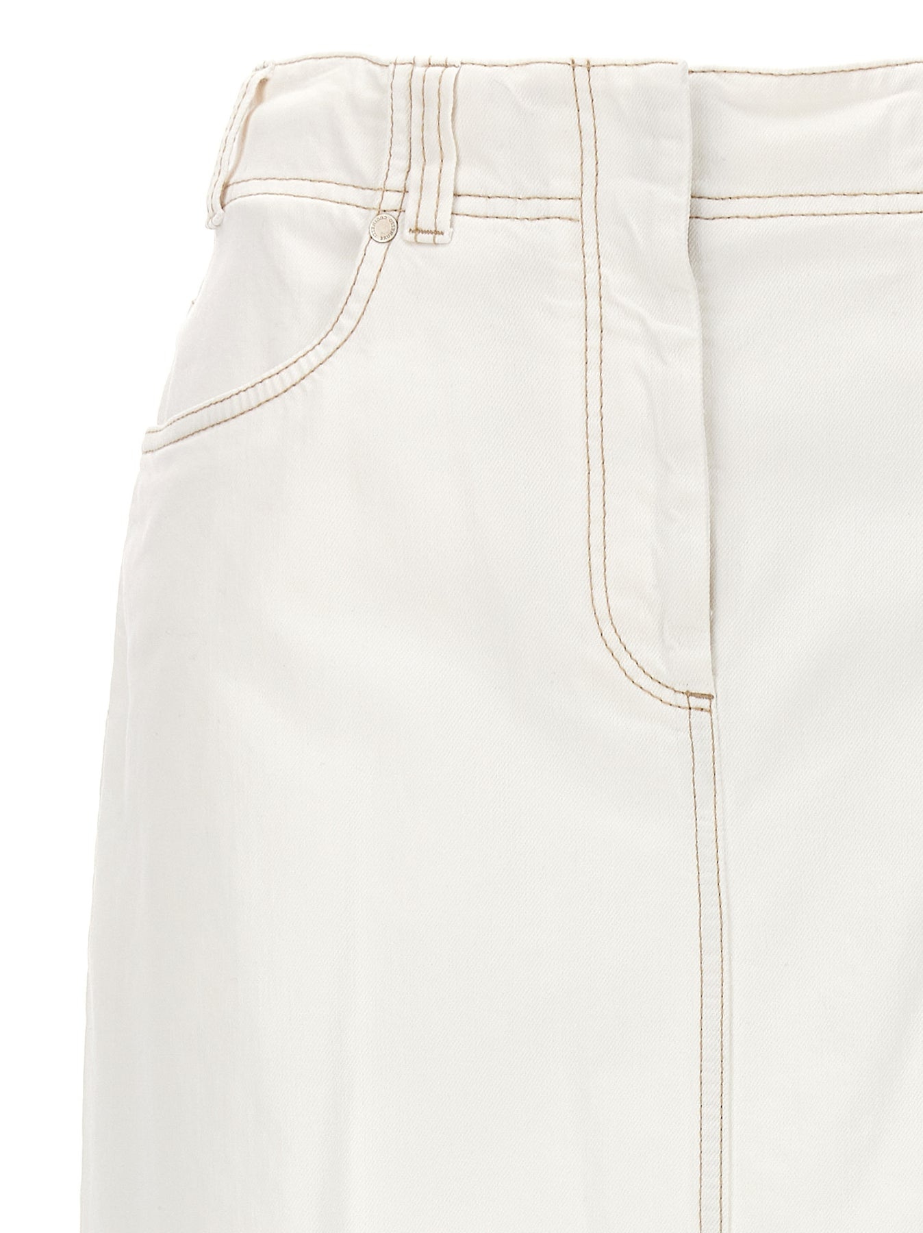 Denim Long Skirt Skirts White - 3