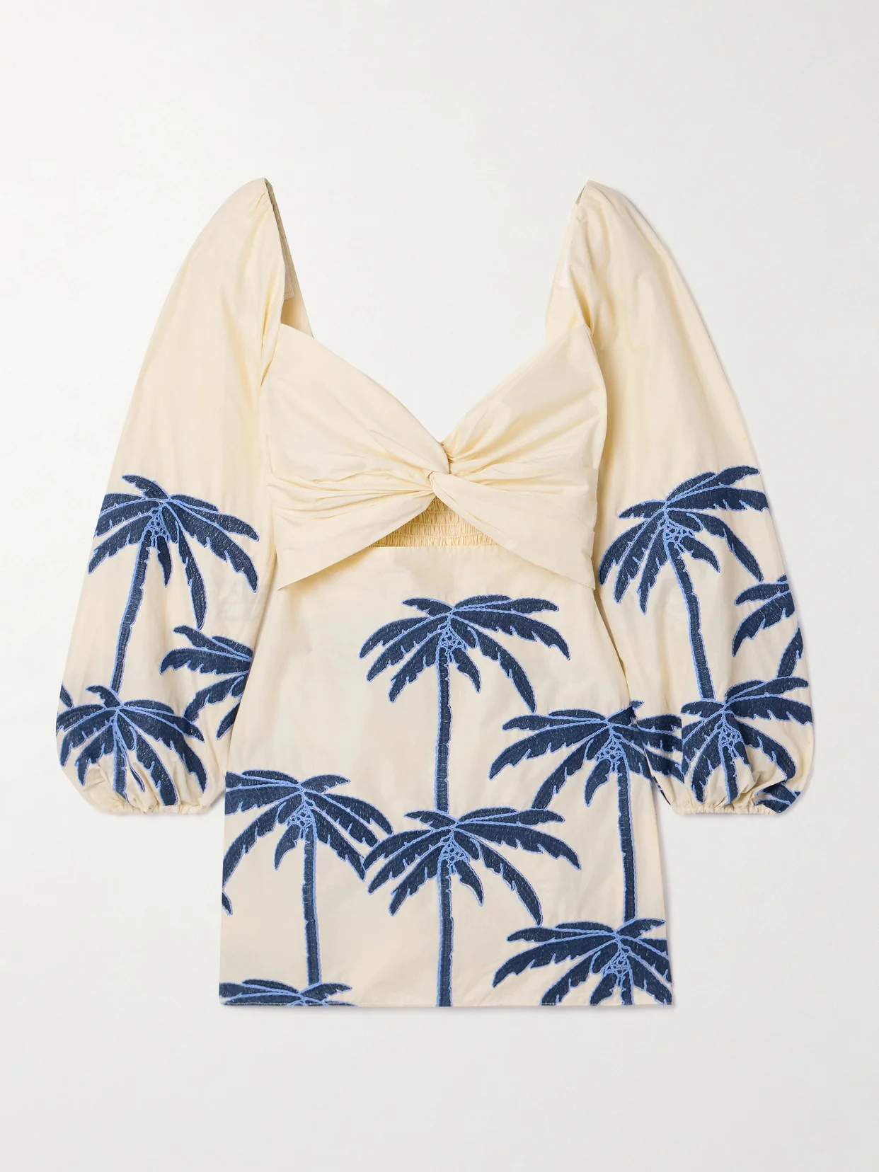 The Power Of The Sea Cutout Embroidered Cotton-blend Voile Mini Dress - 1