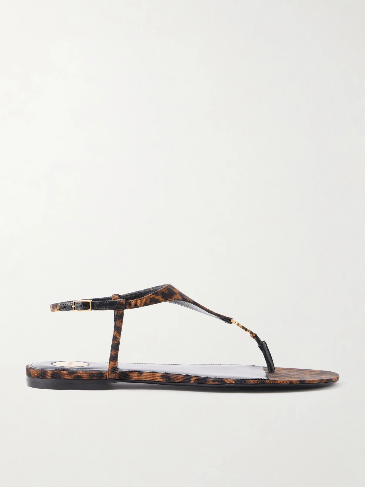 Cassandra Logo-embellished Leopard-print Canvas Sandals - 1