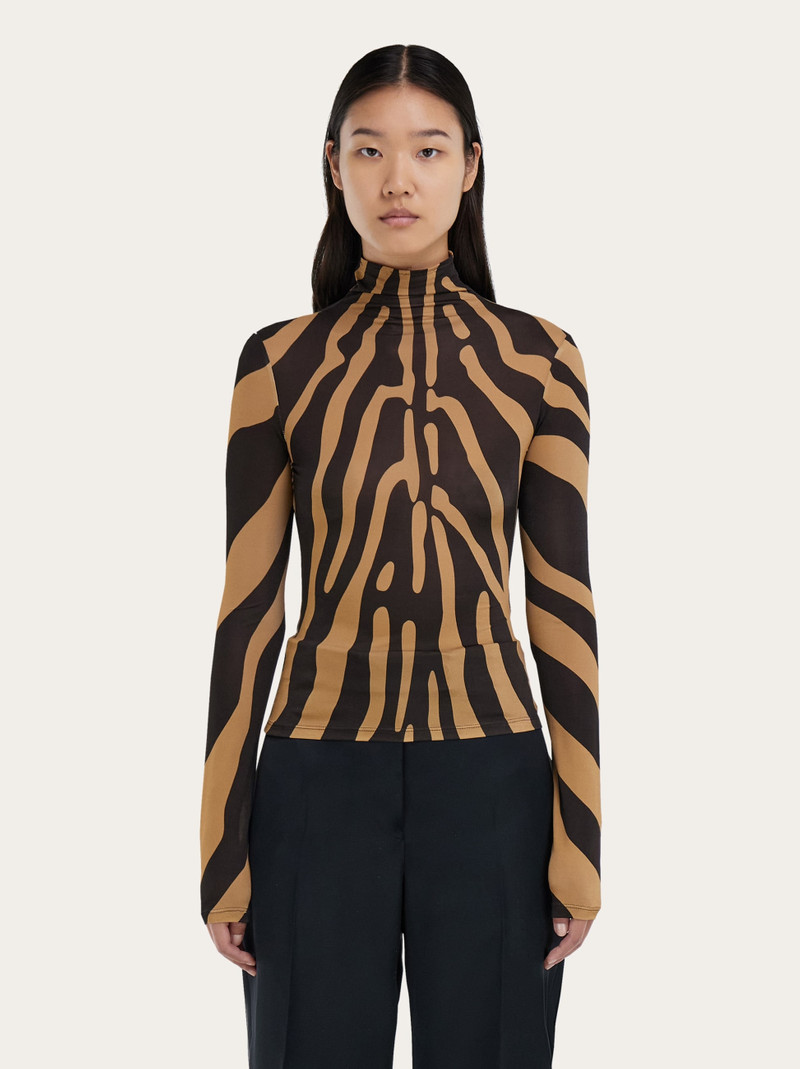 FERRAGAMO Stretch jersey turtleneck outlook