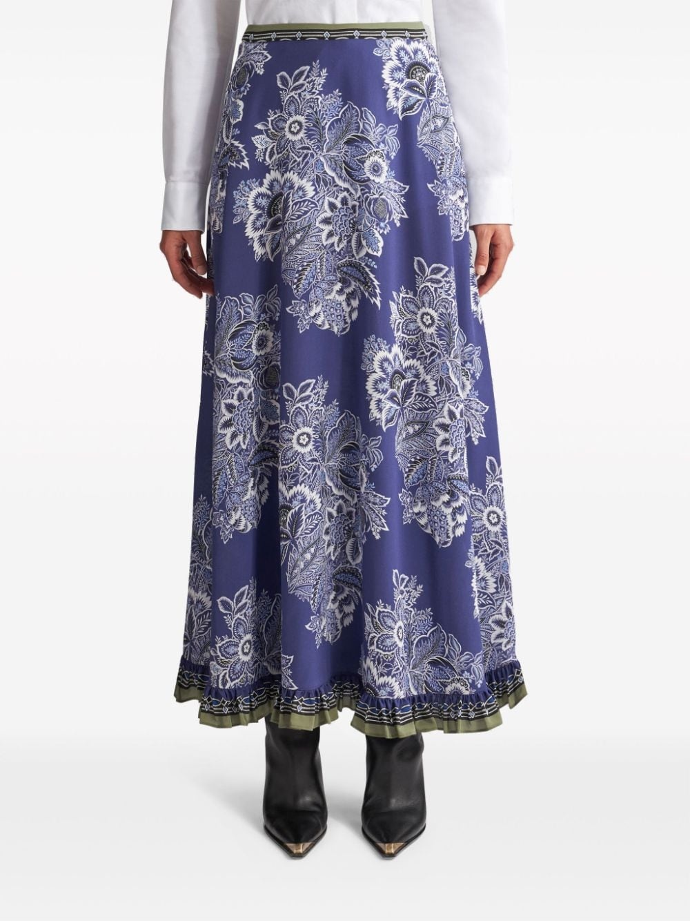 bandana-print maxi silk skirt - 3