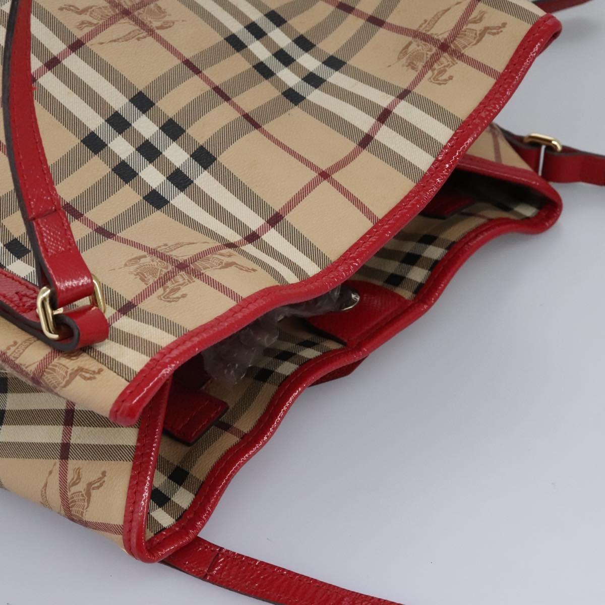 Burberry Nova Check Shoulder Bag Pvc Leather Beige - 6