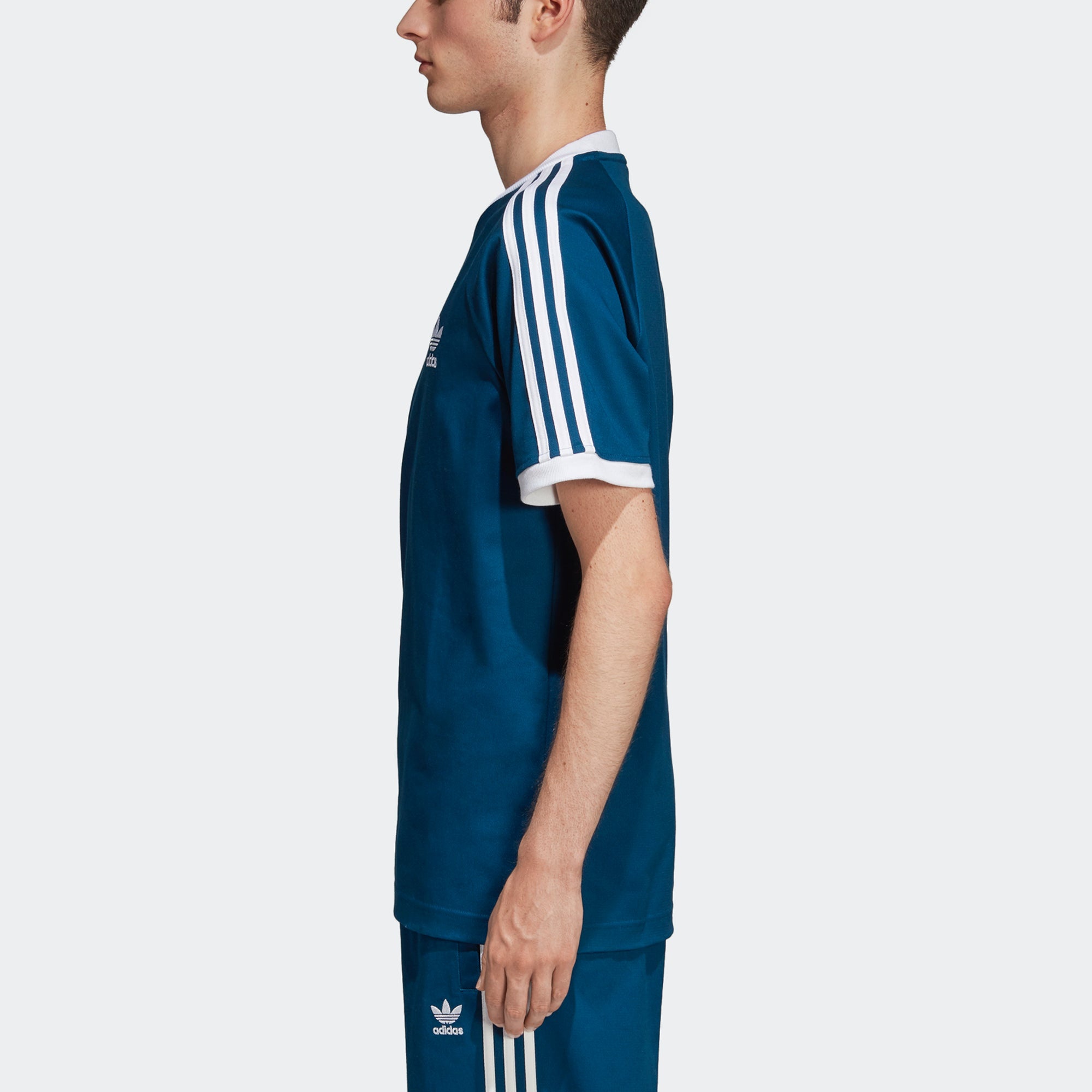 adidas originals Cw Tee Logo Embroidered Stripe Sports Round Neck Short Sleeve DV1631 - 6