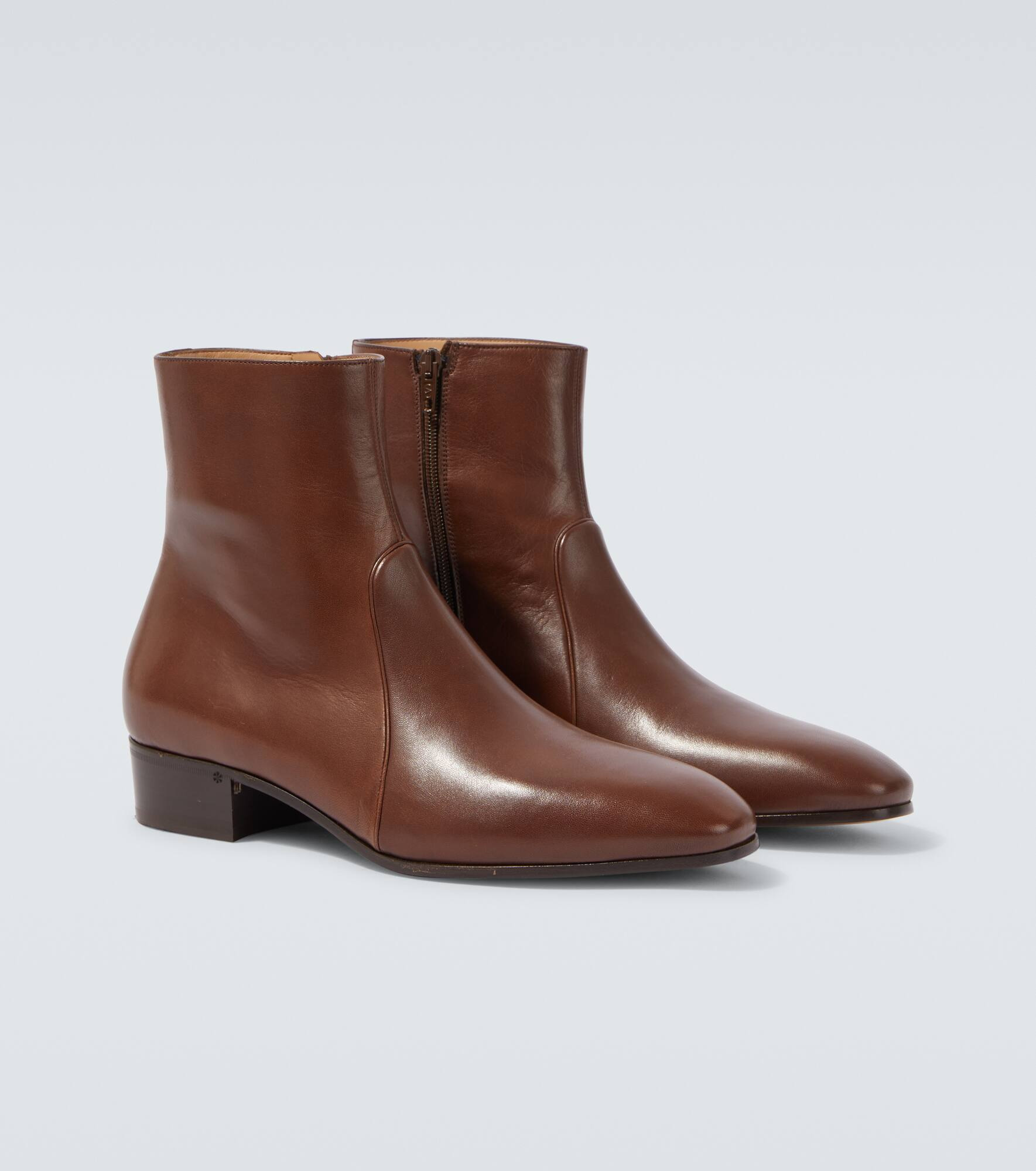 VLogo leather ankle boots - 5