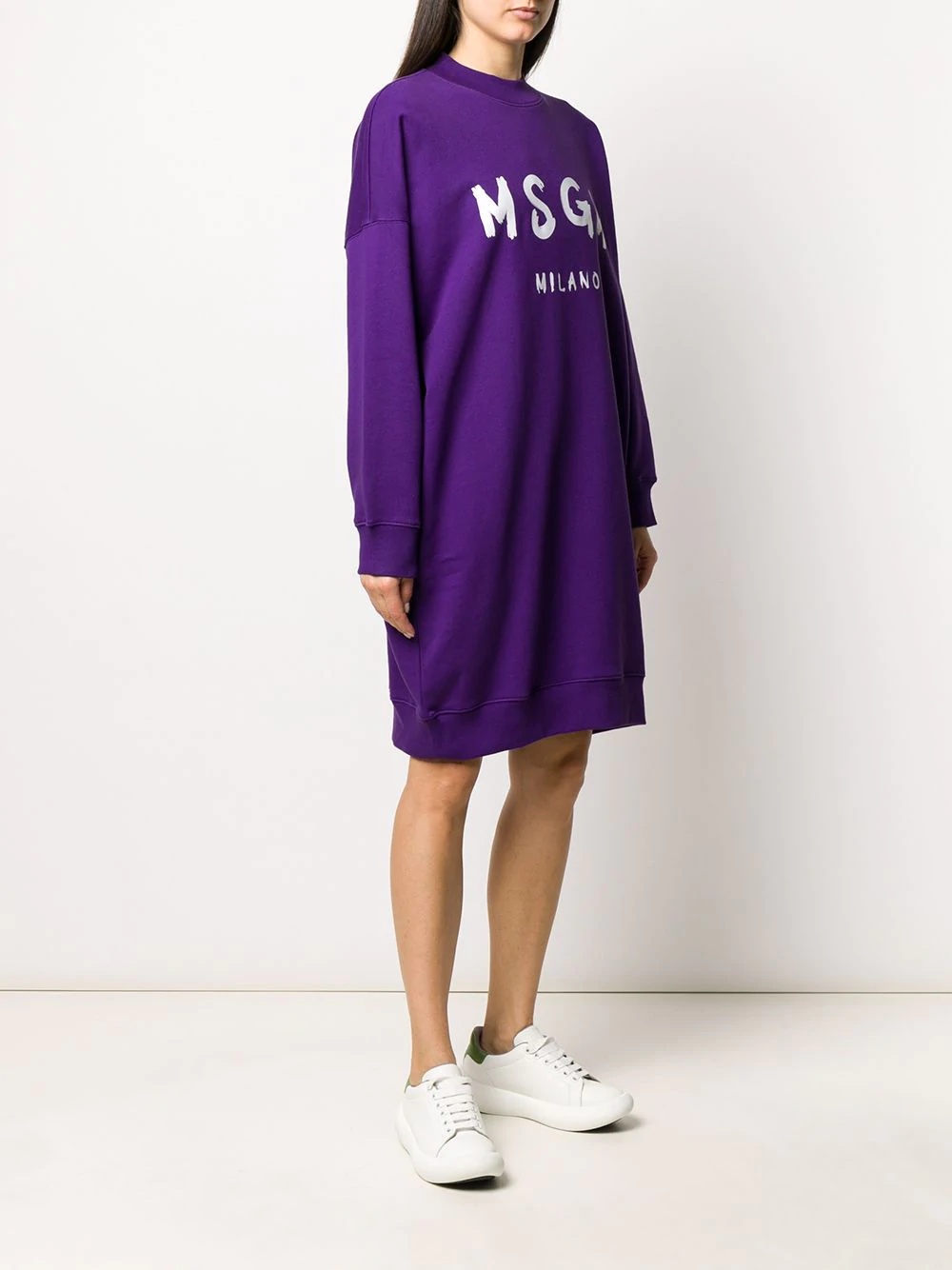 oversized logo-print sweatshirt-dress - 3