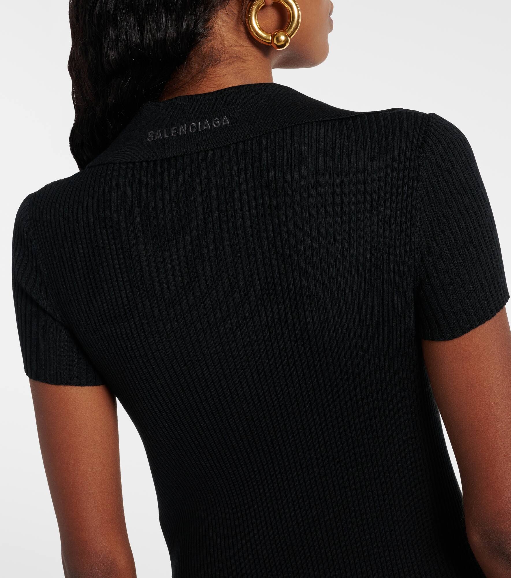 Wool-blend polo dress - 6