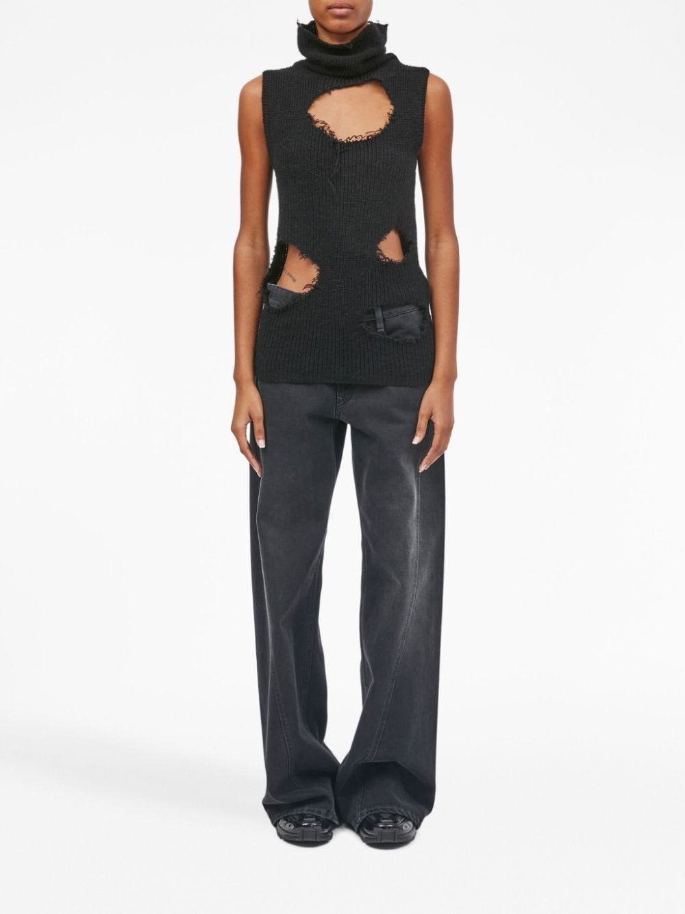 cut-out detailing high-neck top - 2