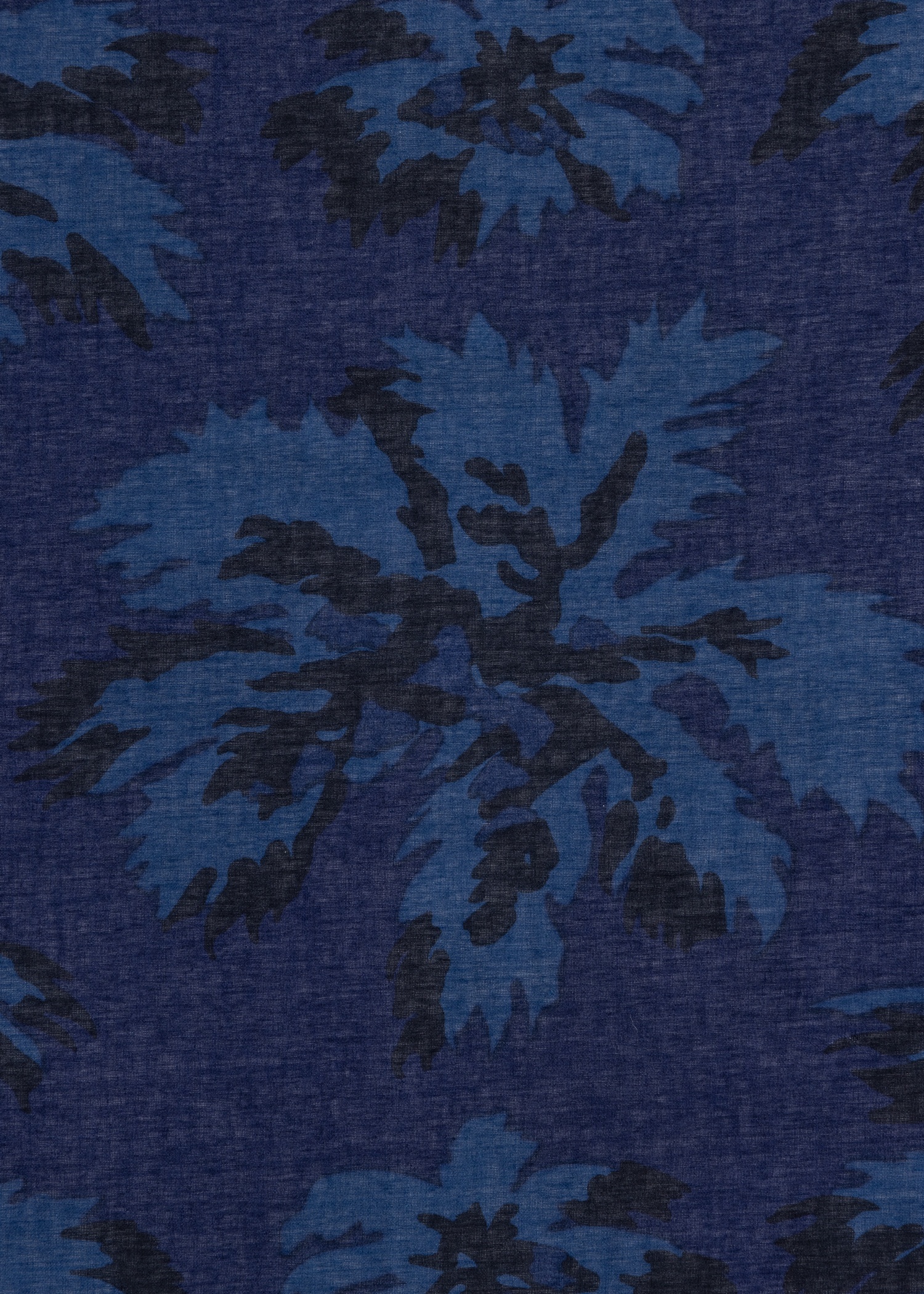 Blue Cotton 'Palm Burst' Scarf - 4