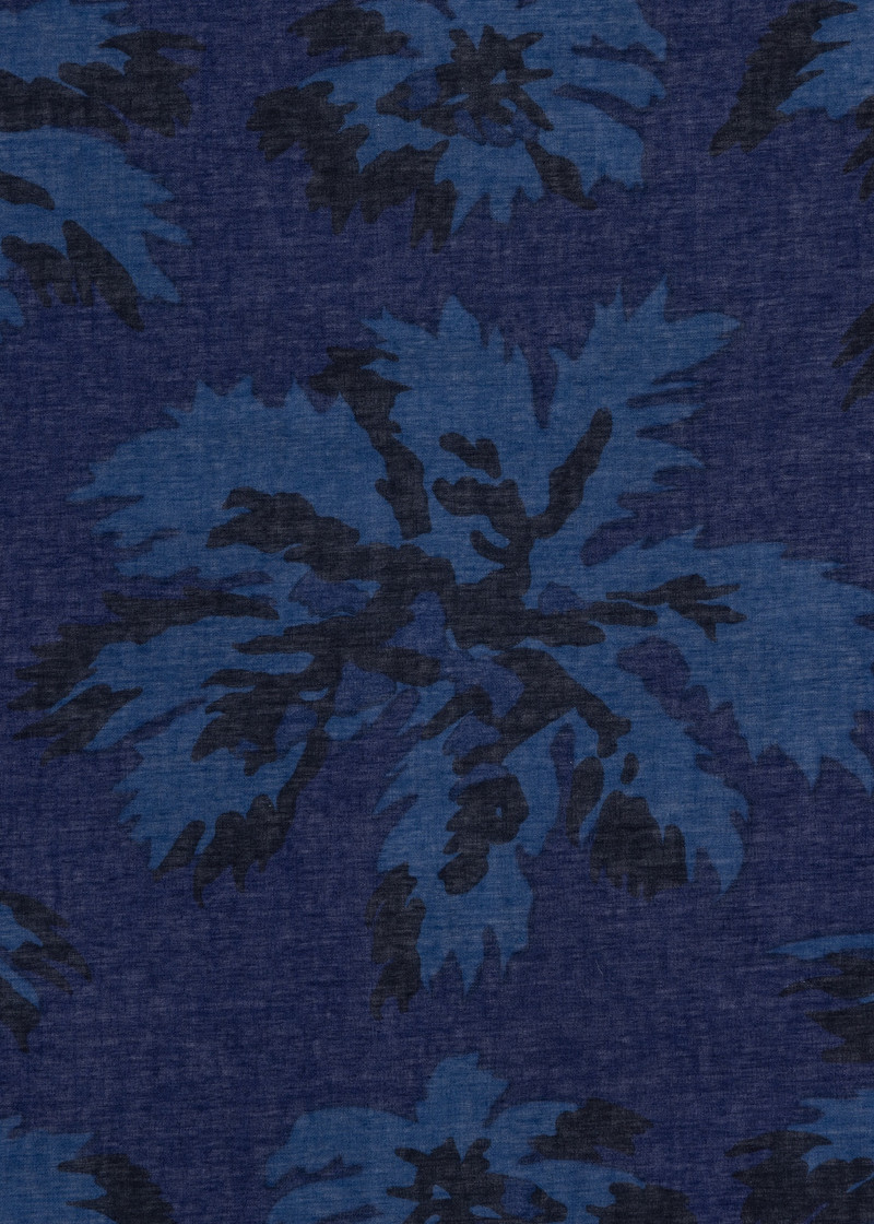Blue Cotton 'Palm Burst' Scarf 4
