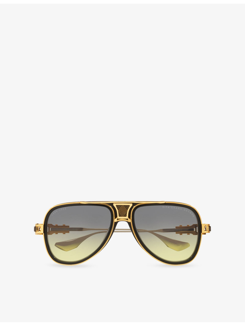 D4000473 Grand Decade Aviator-Frame Metal Sunglasses 4