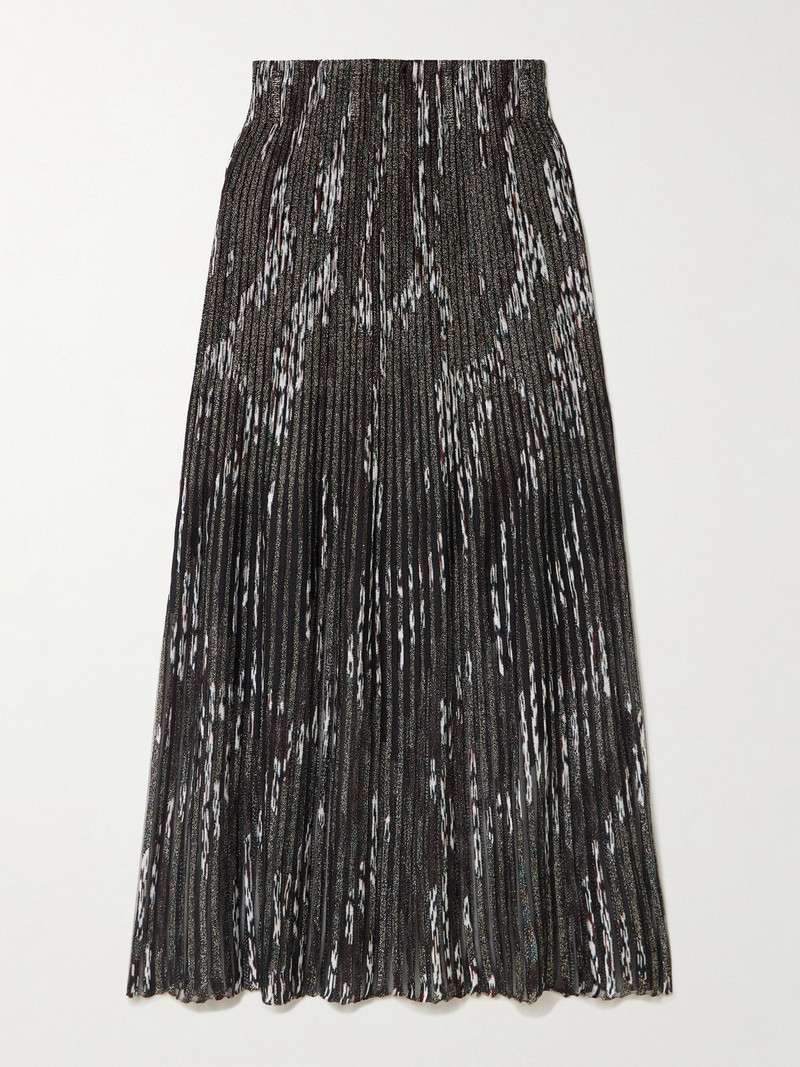 Striped Metallic Jacquard-knit Maxi Skirt 1