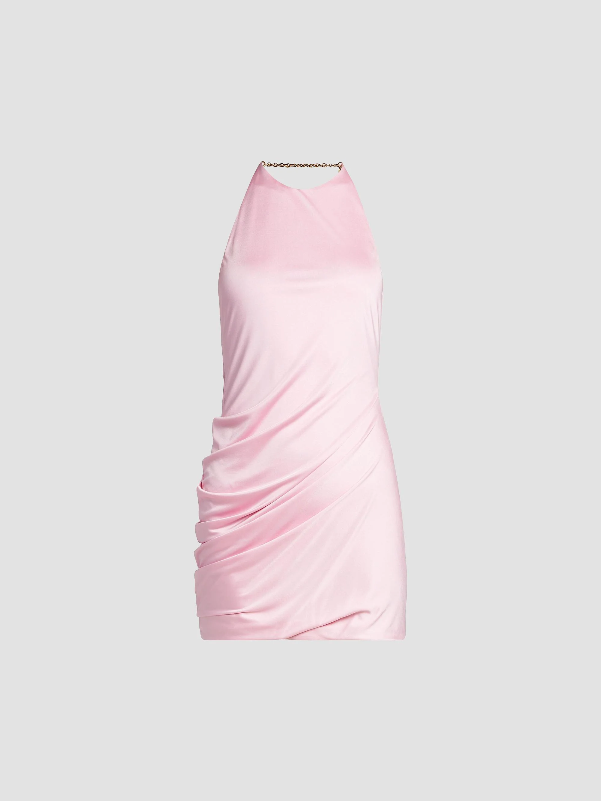 Women's La Vacanza Draped Jersey Chain Halter Minidress - Pastel Pink - 1