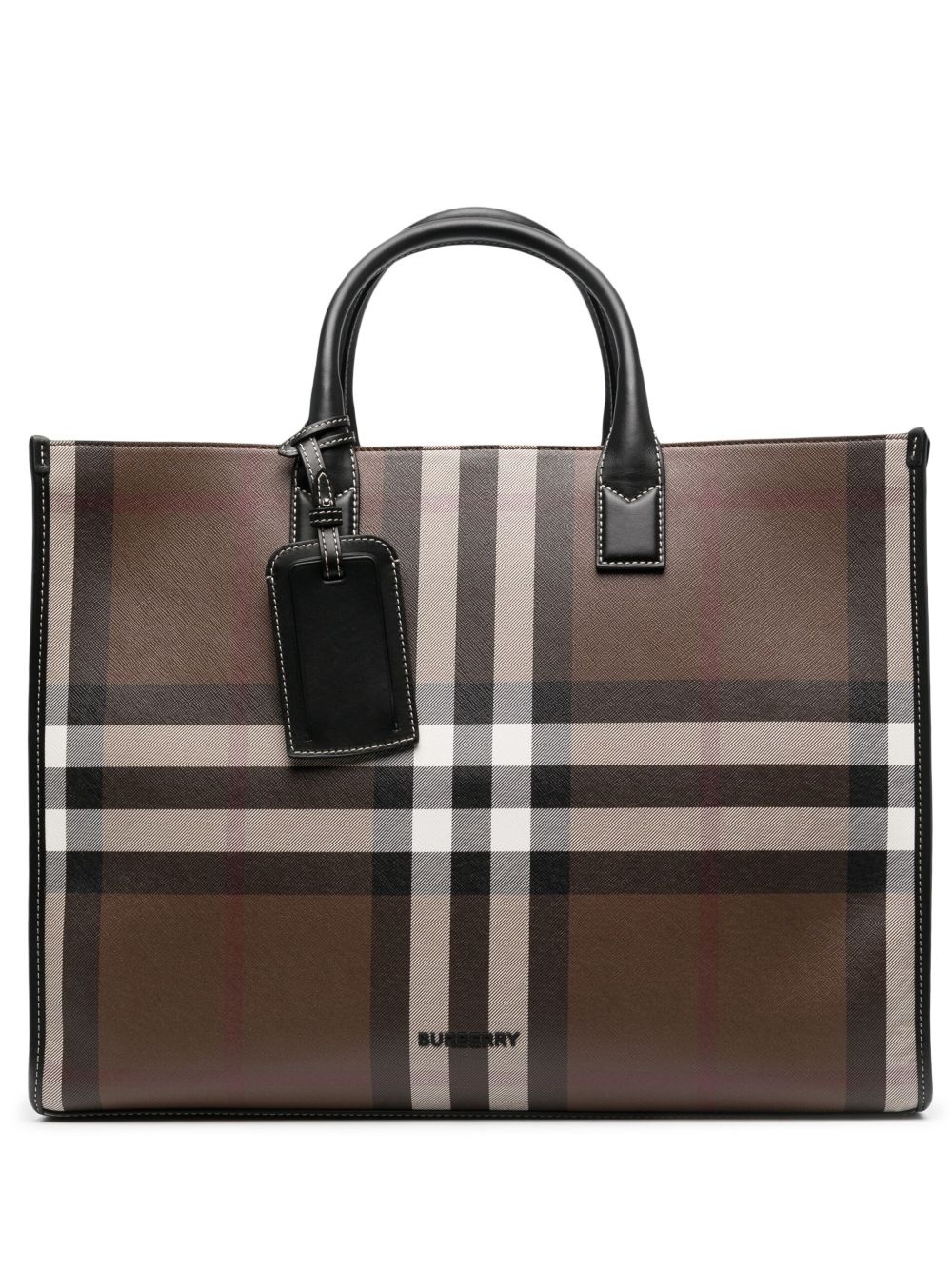 check-print tote bag - 1