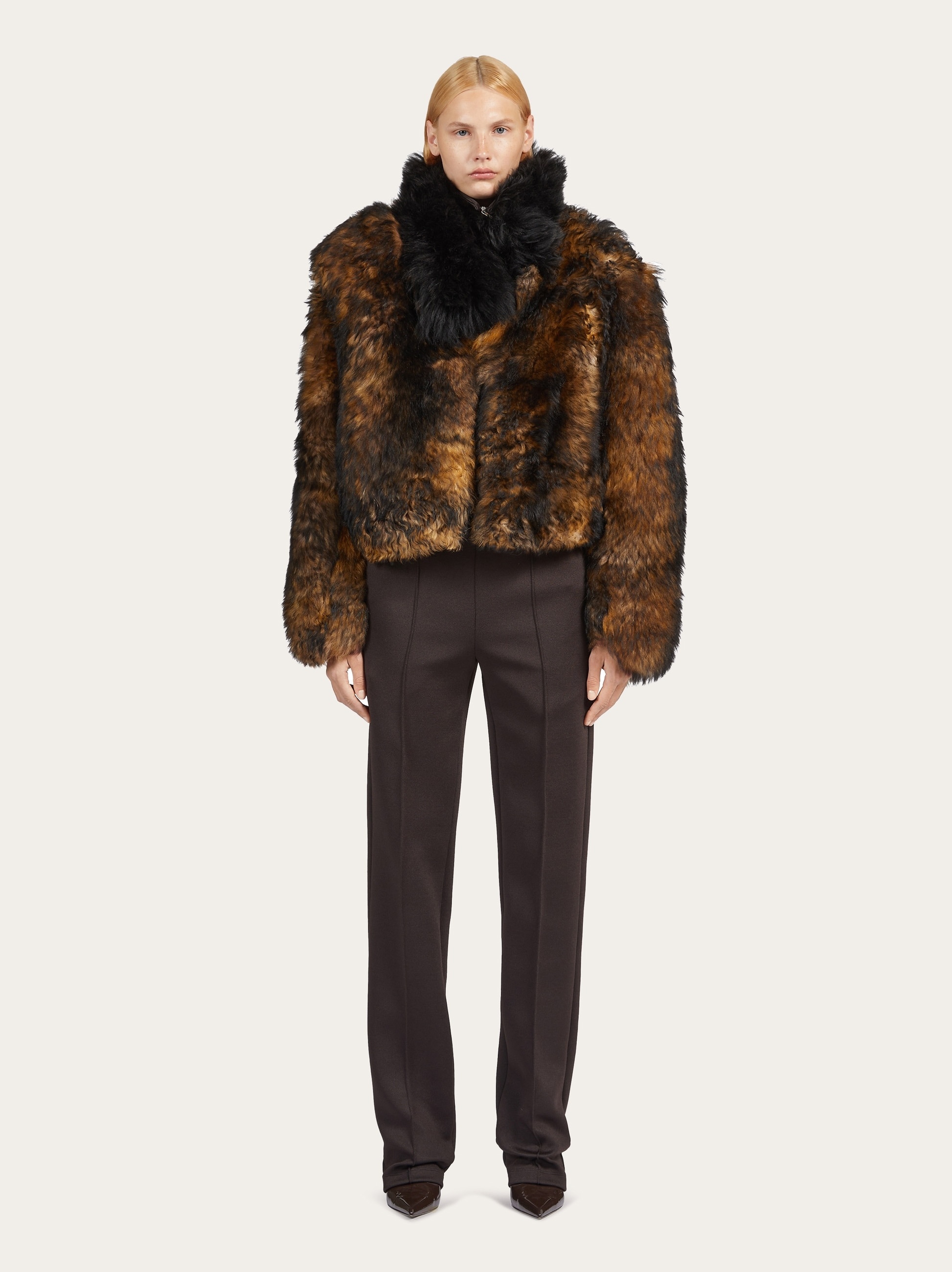 Long haired shearling coat - 5