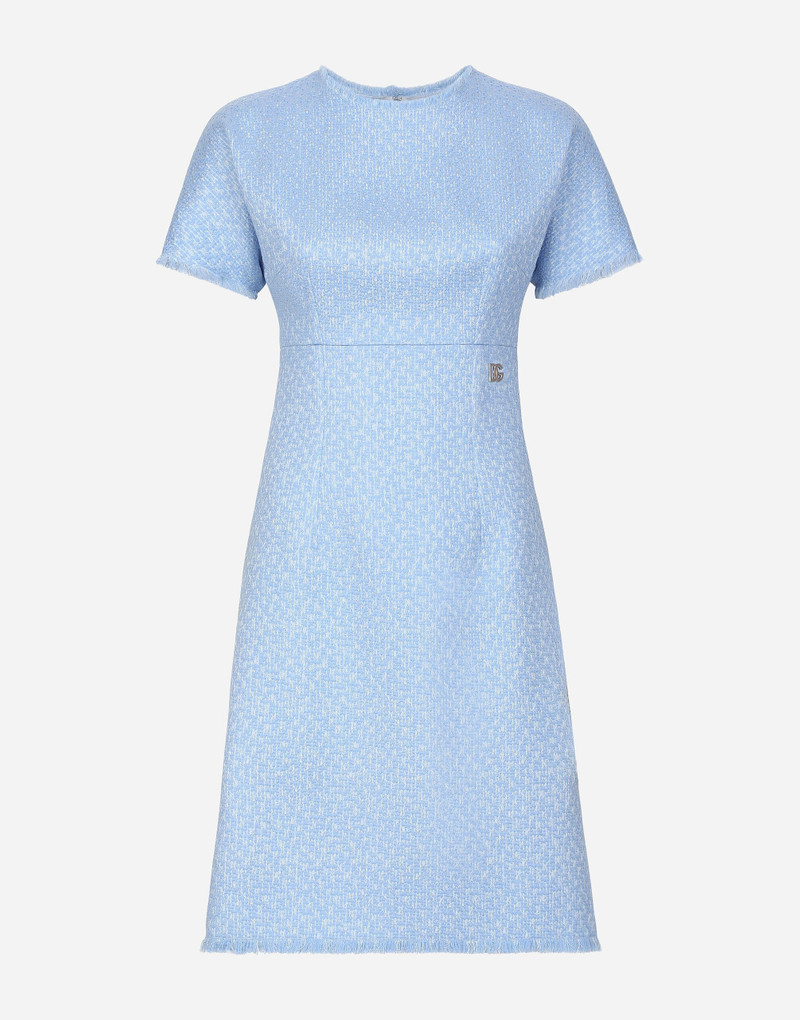 Raschel tweed midi dress with DG logo 1