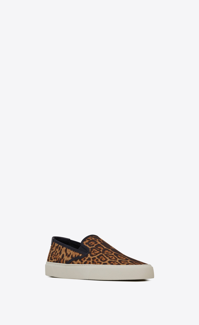 venice slip-on sneakers in leopard-print canvas 4