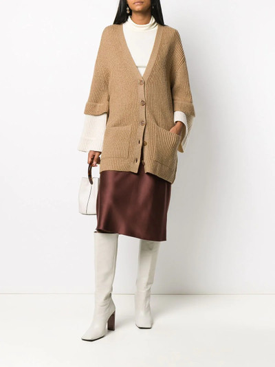 See by Chloé long sleeve ribbed knit cardigan outlook